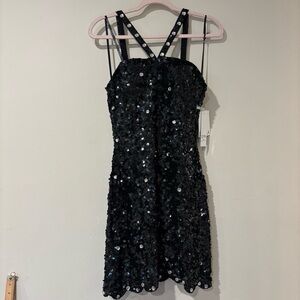 Scala Black Sequin Mini Dress